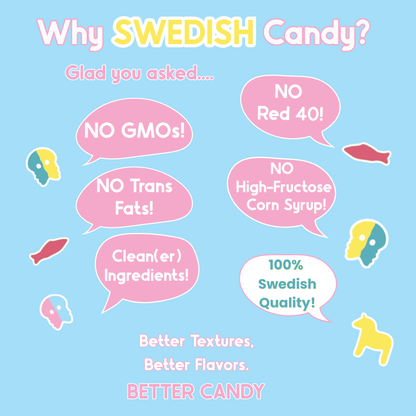 BUBS Sweet Mix - Swedish Candy-Banana Caramel and Pomegranate Oval Bubs-Sweet Swedish Candy-8oz