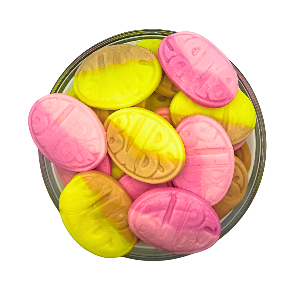 BUBS Sweet Mix - Swedish Candy-Banana Caramel and Pomegranate Oval Bubs-Sweet Swedish Candy-8oz