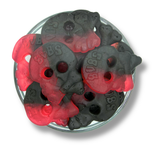 BUBS Raspberry Licorice Skulls