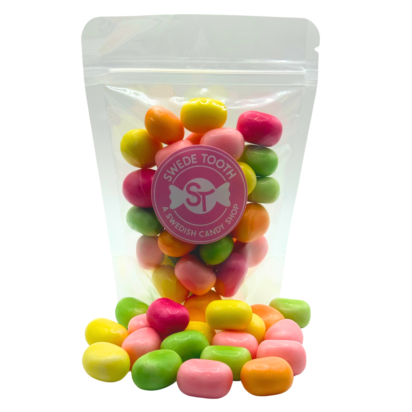 Swede Tooth Maoam Kastanjer Swedish chewy fruit candy in a clear resealable bag