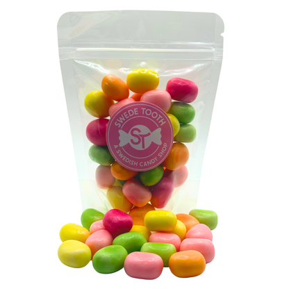 Swede Tooth Maoam Kastanjer Swedish chewy fruit candy in a clear resealable bag